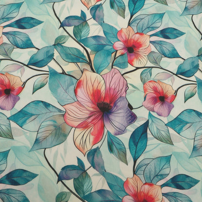 Slub Satin Print Fabric