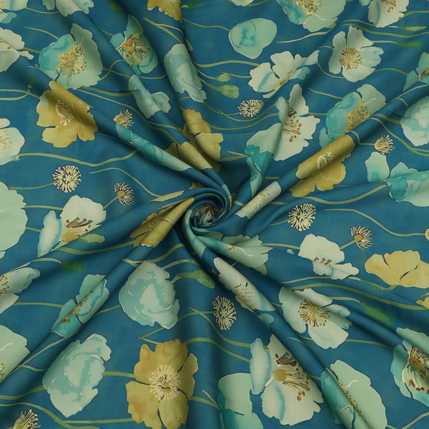 Slub Satin Print Fabric
