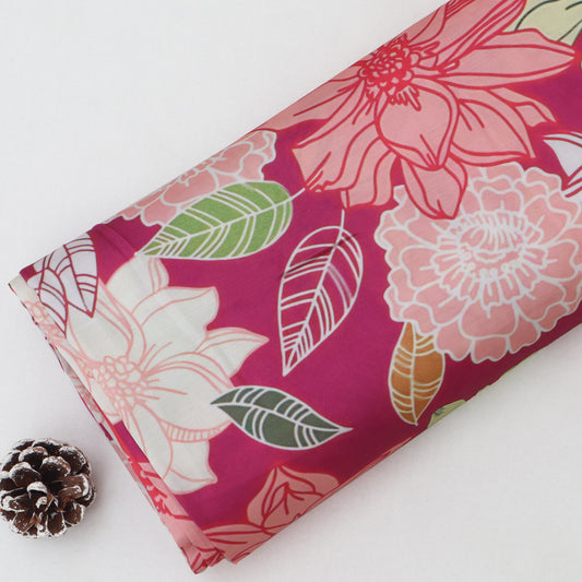 Slub Satin Print Fabric