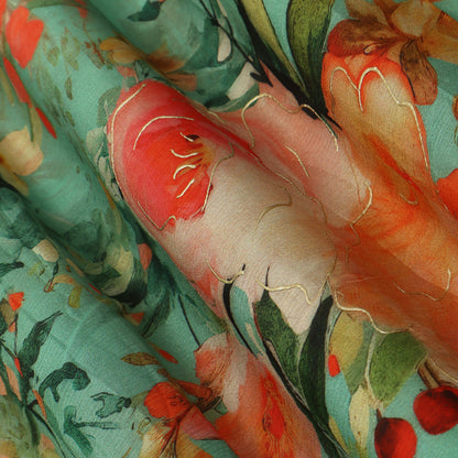 Chinon Chiffon Printed Kupi Work