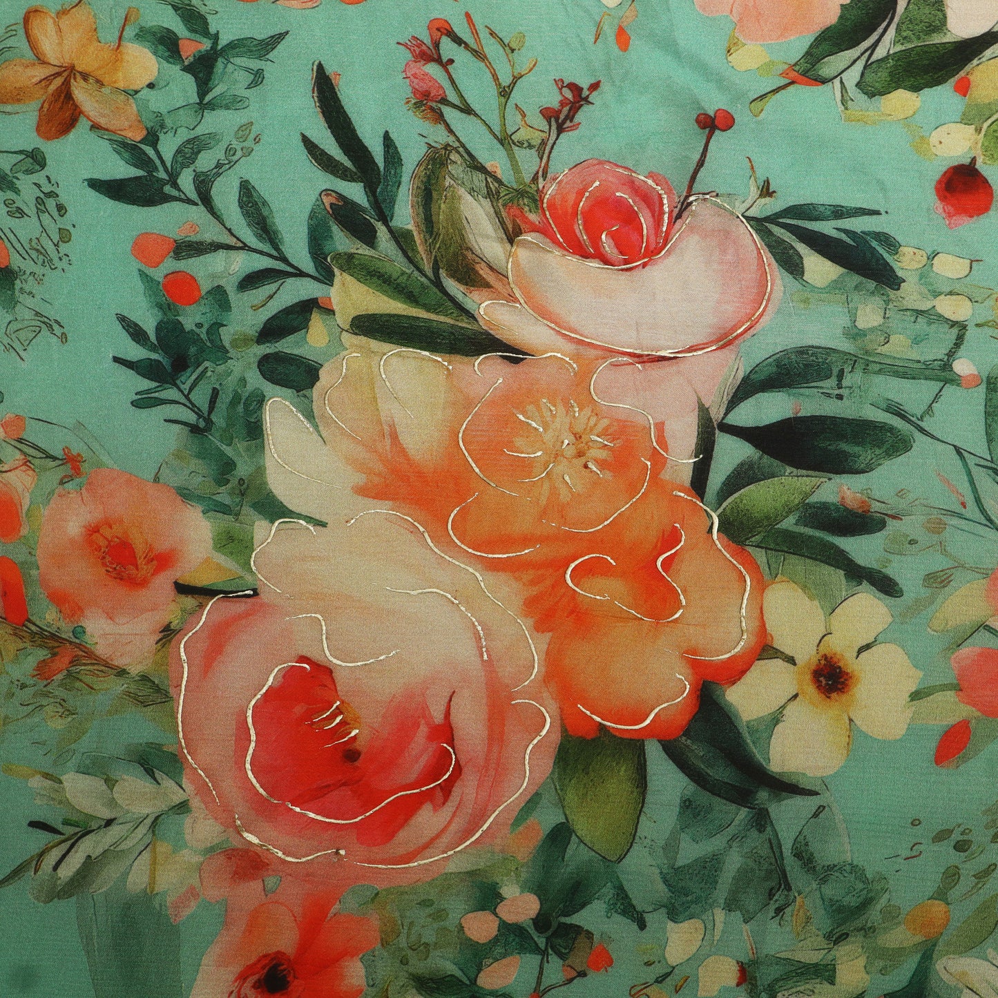 Chinon Chiffon Printed Kupi Work