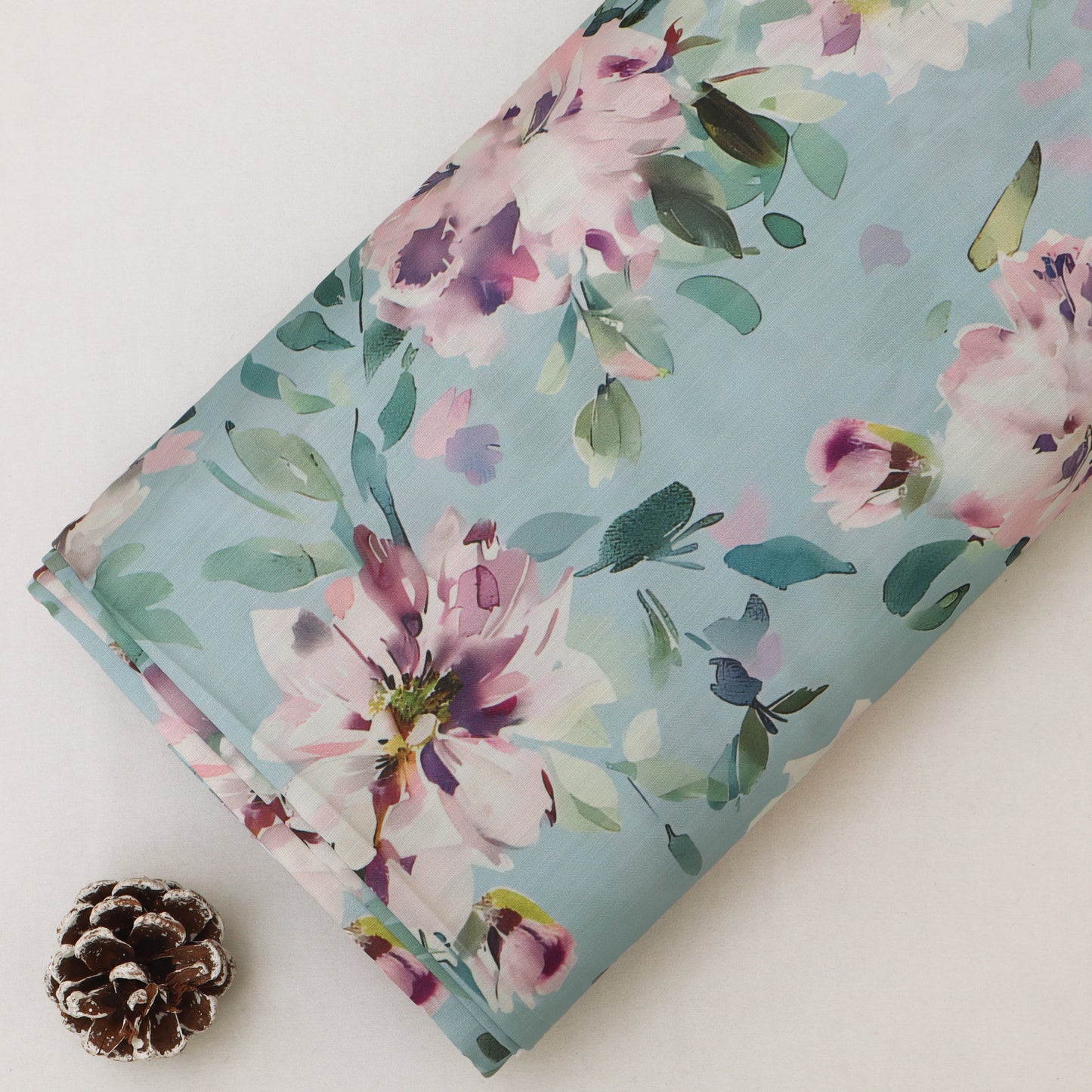 Slub Satin Print Fabric