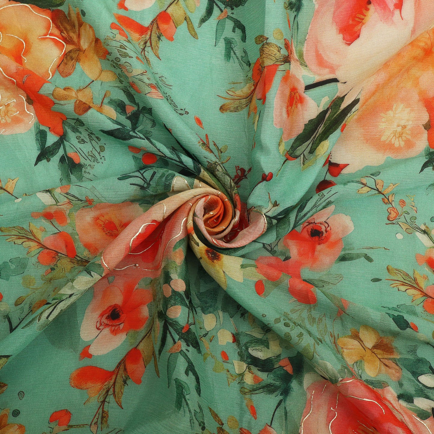 Chinon Chiffon Printed Kupi Work