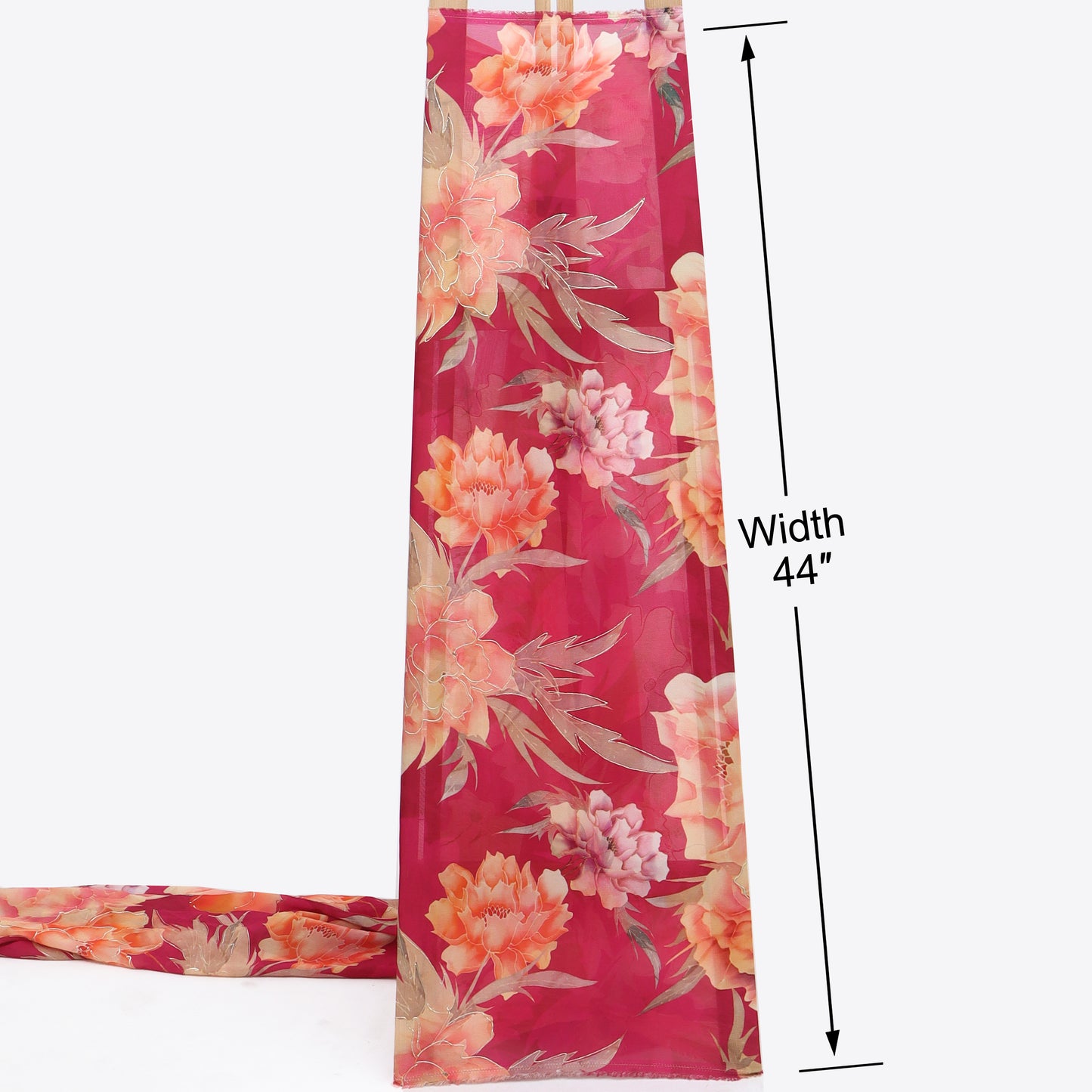 Pink Color Chinon Chiffon Printed Kupi Work