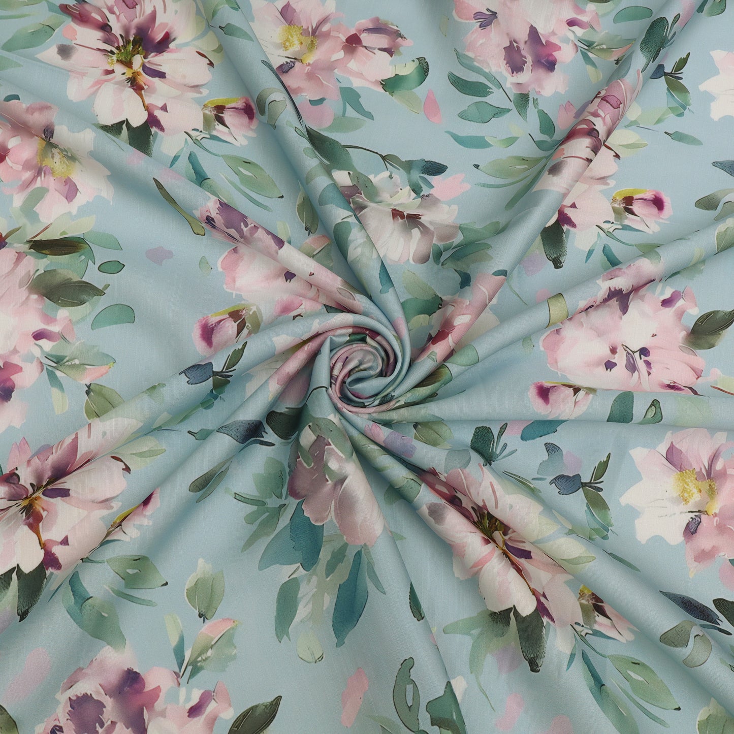 Slub Satin Print Fabric