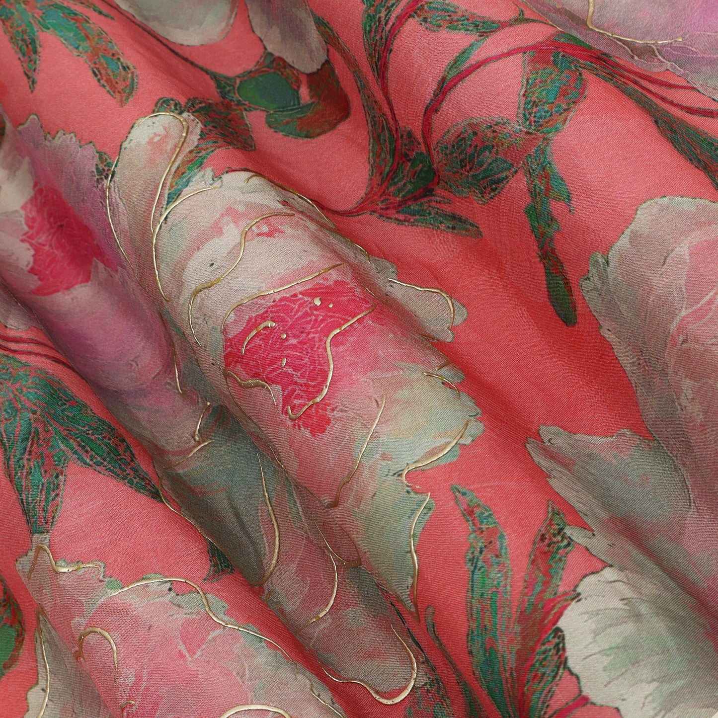 Chinon Chiffon Printed Kupi Work