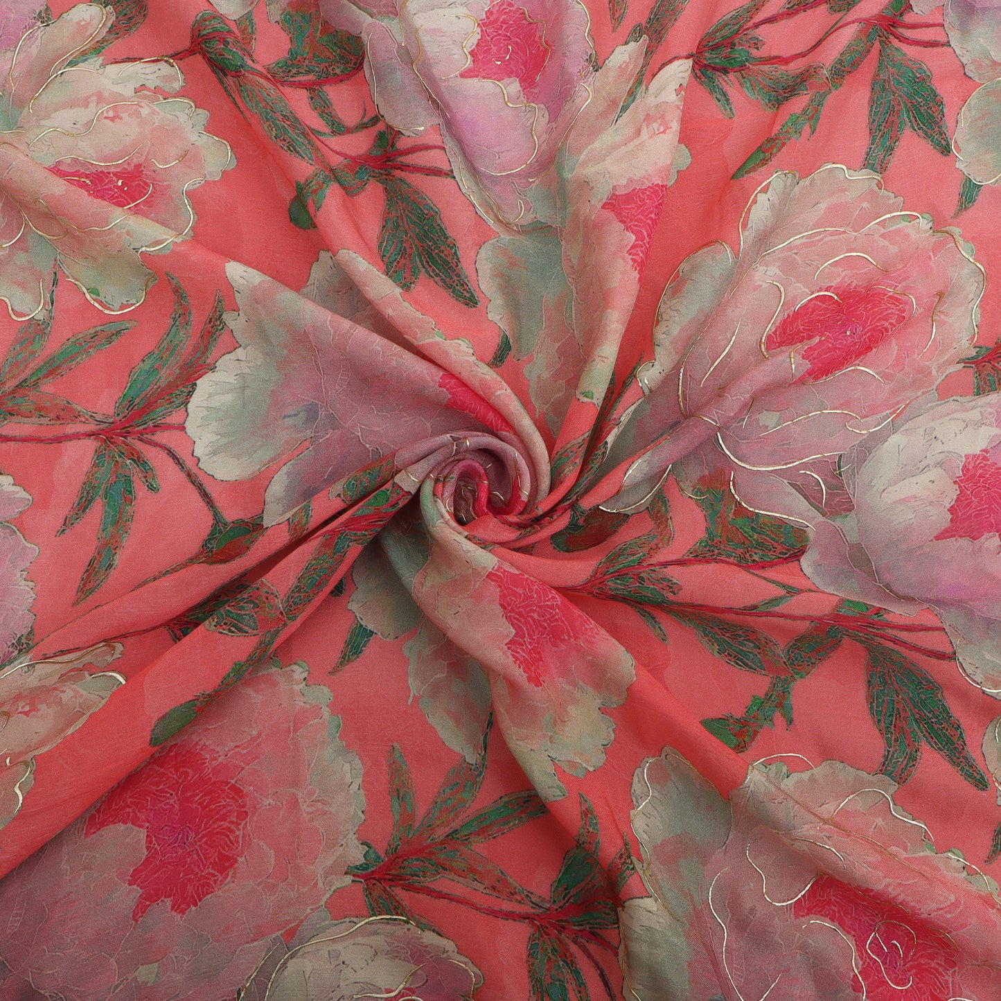 Chinon Chiffon Printed Kupi Work