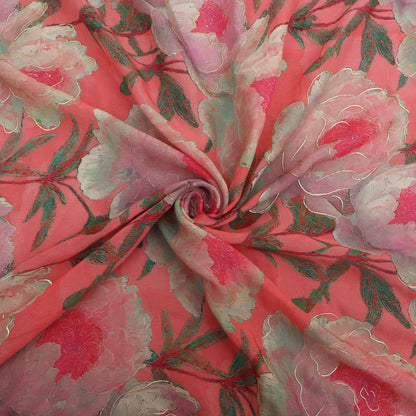 Chinon Chiffon Printed Kupi Work