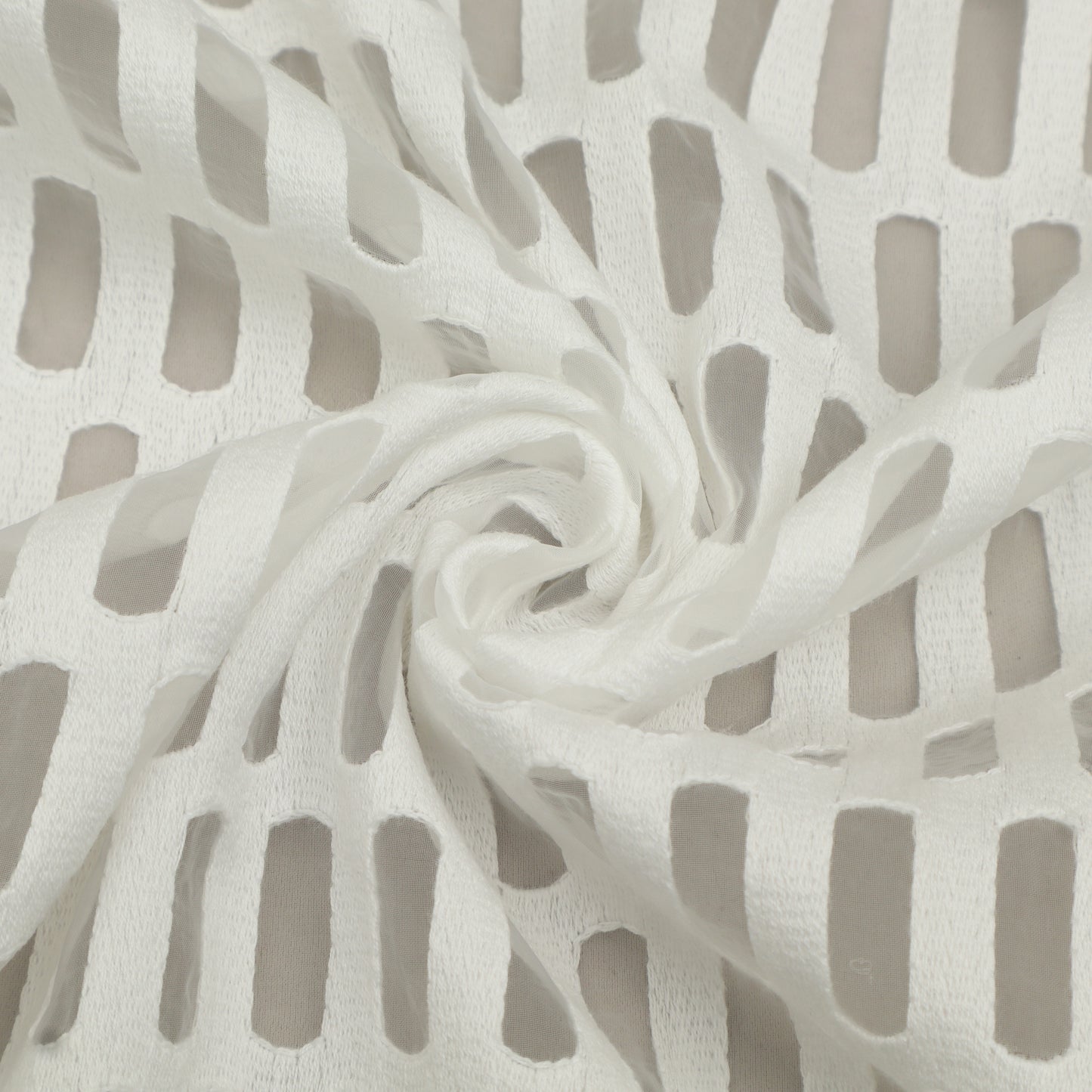 White Color Organza Embroidery Fabric Fabric