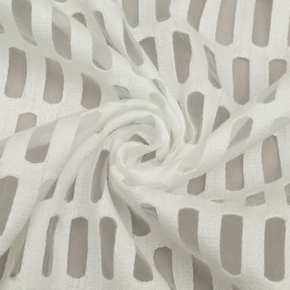 White Color Organza Embroidery Fabric Fabric