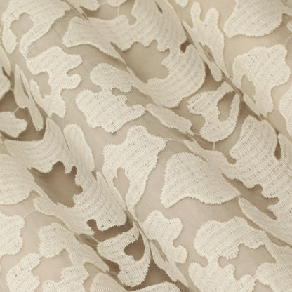 Off White Color Organza Embroidery Fabric Fabric