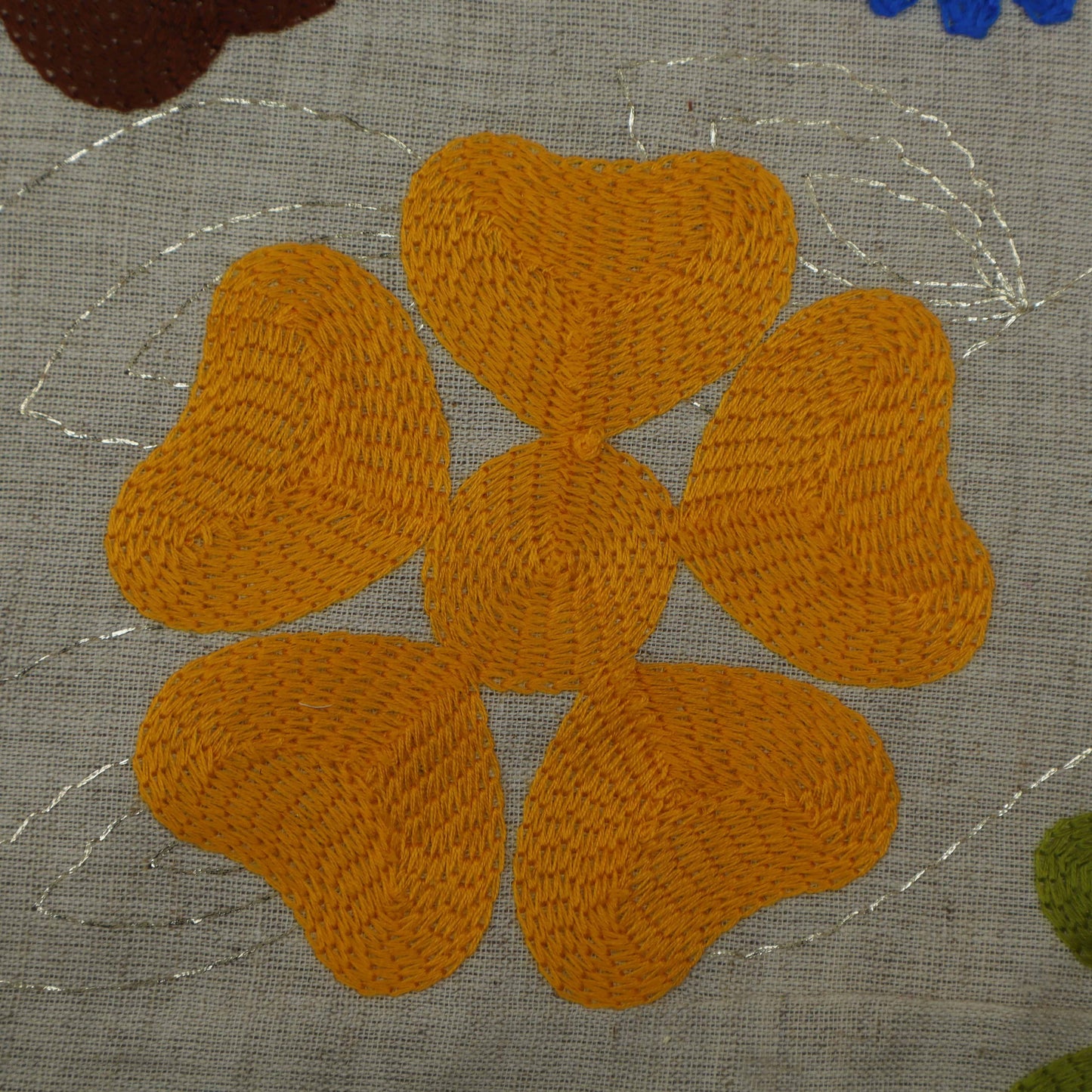 Colored Linen Embroidery Fabric