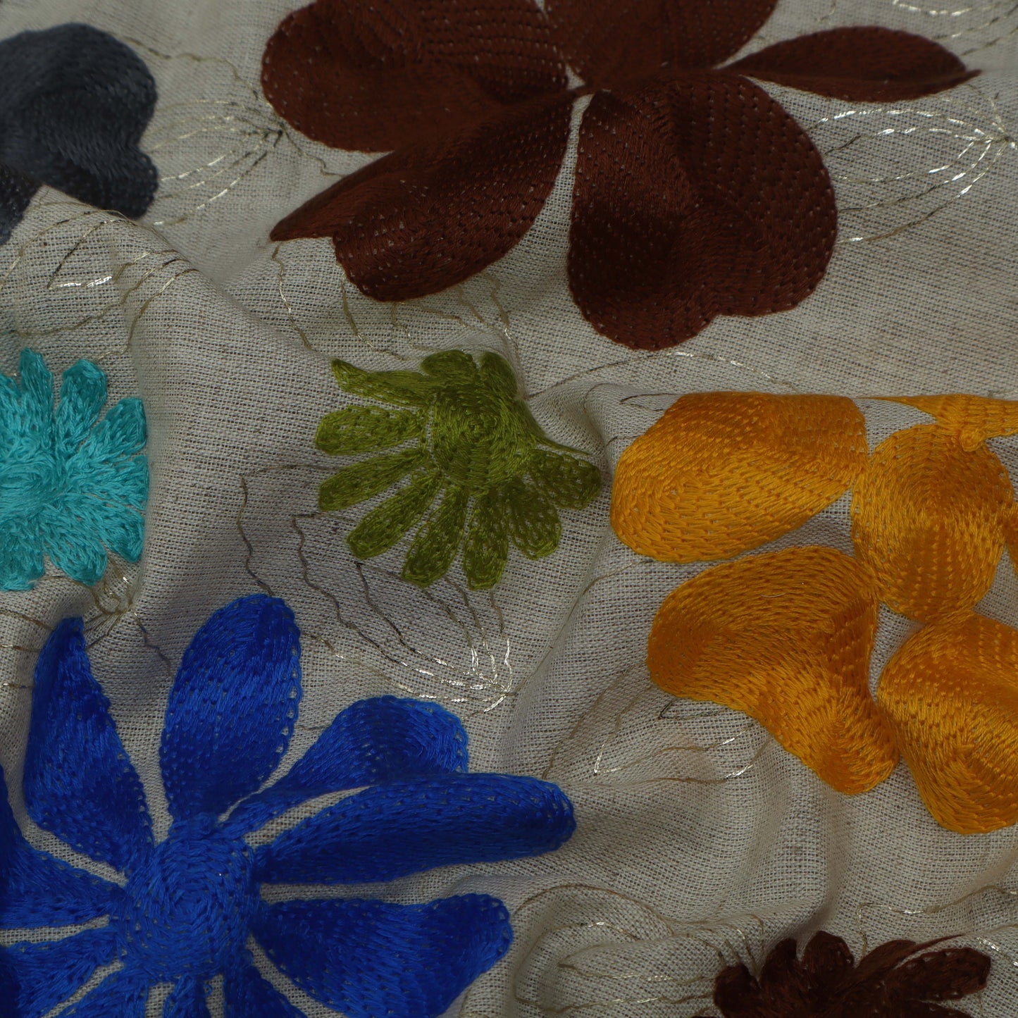 Colored Linen Embroidery Fabric