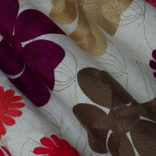 Colored Linen Embroidery Fabric
