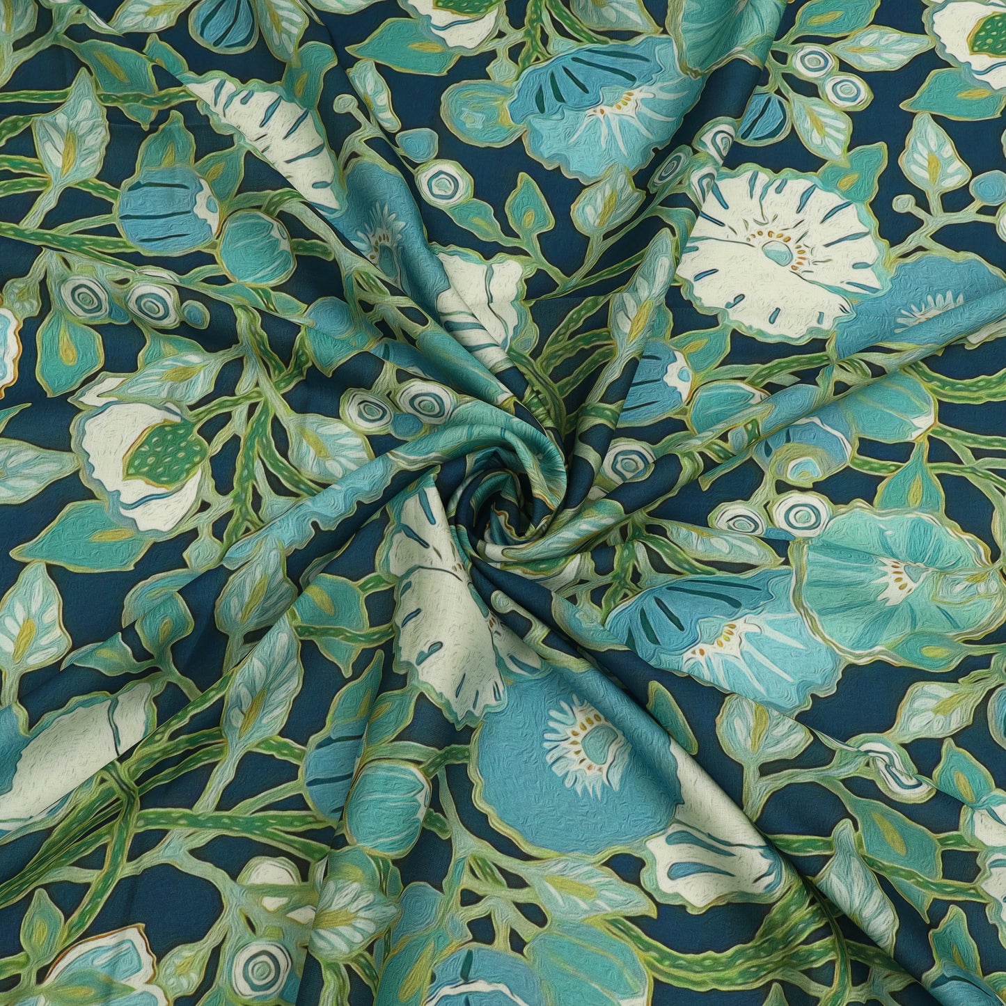 Slub Satin Print Fabric