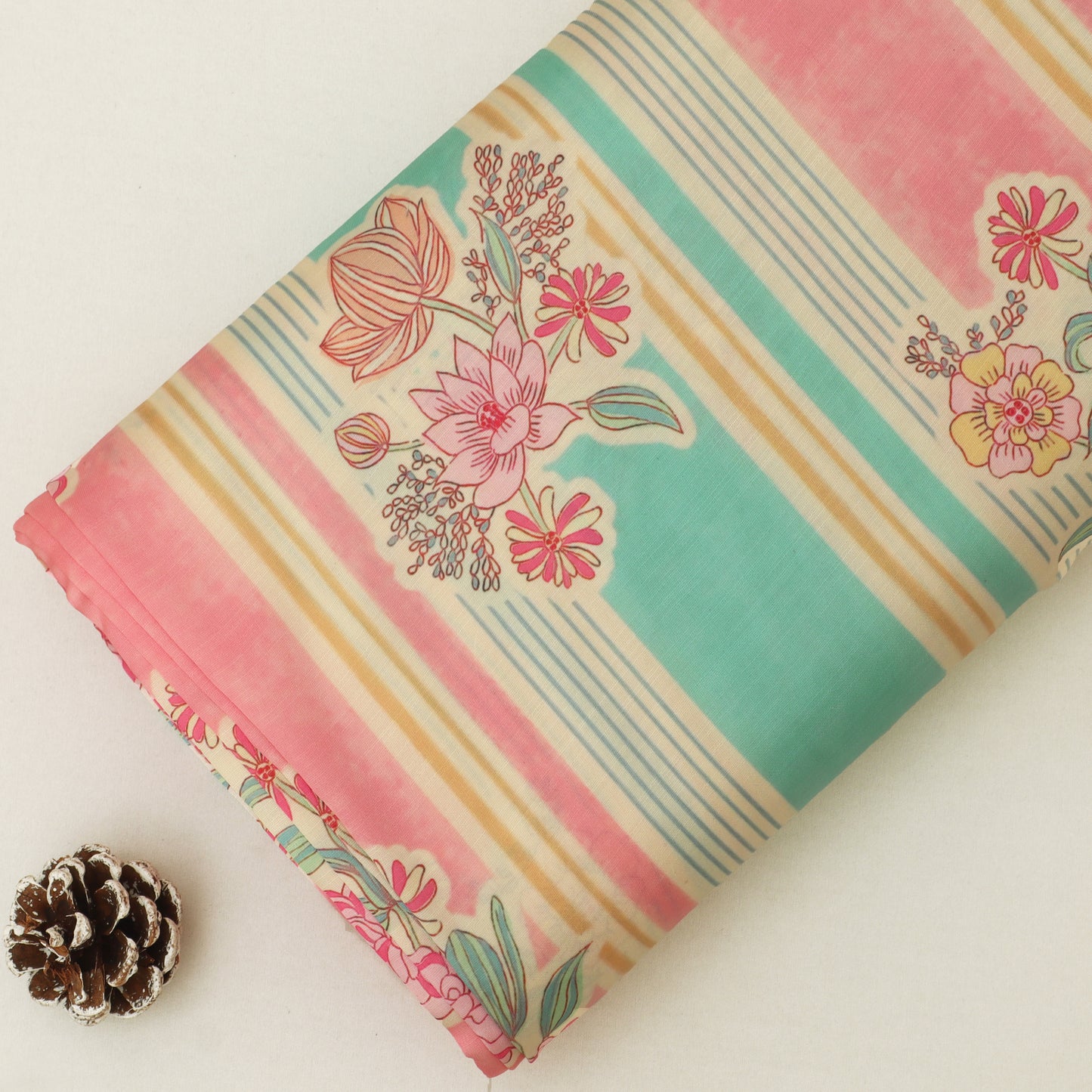 Slub Satin Print Fabric