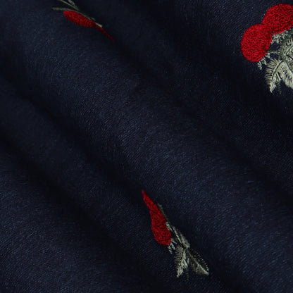 Colored Denim Embroidery Fabric