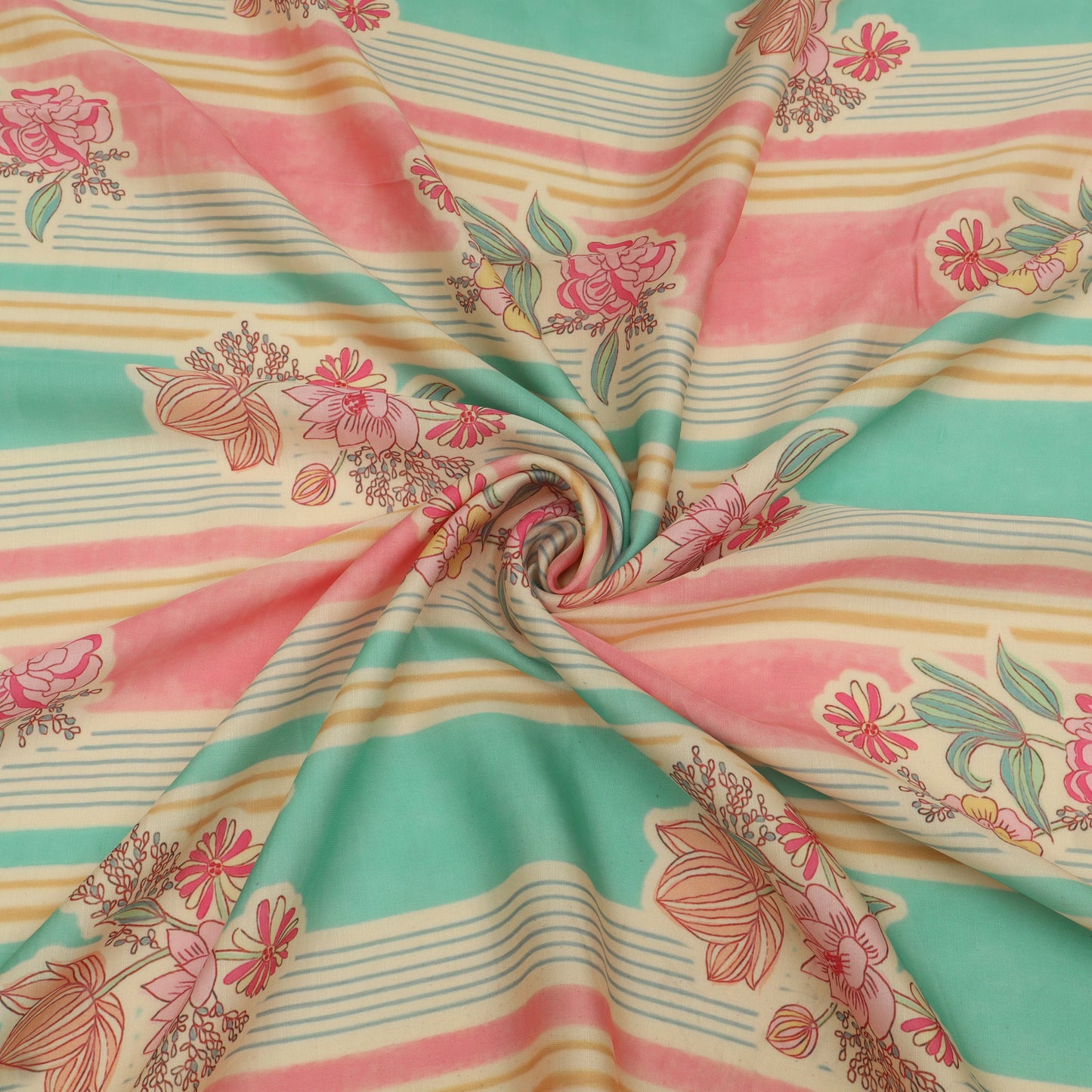Slub Satin Print Fabric