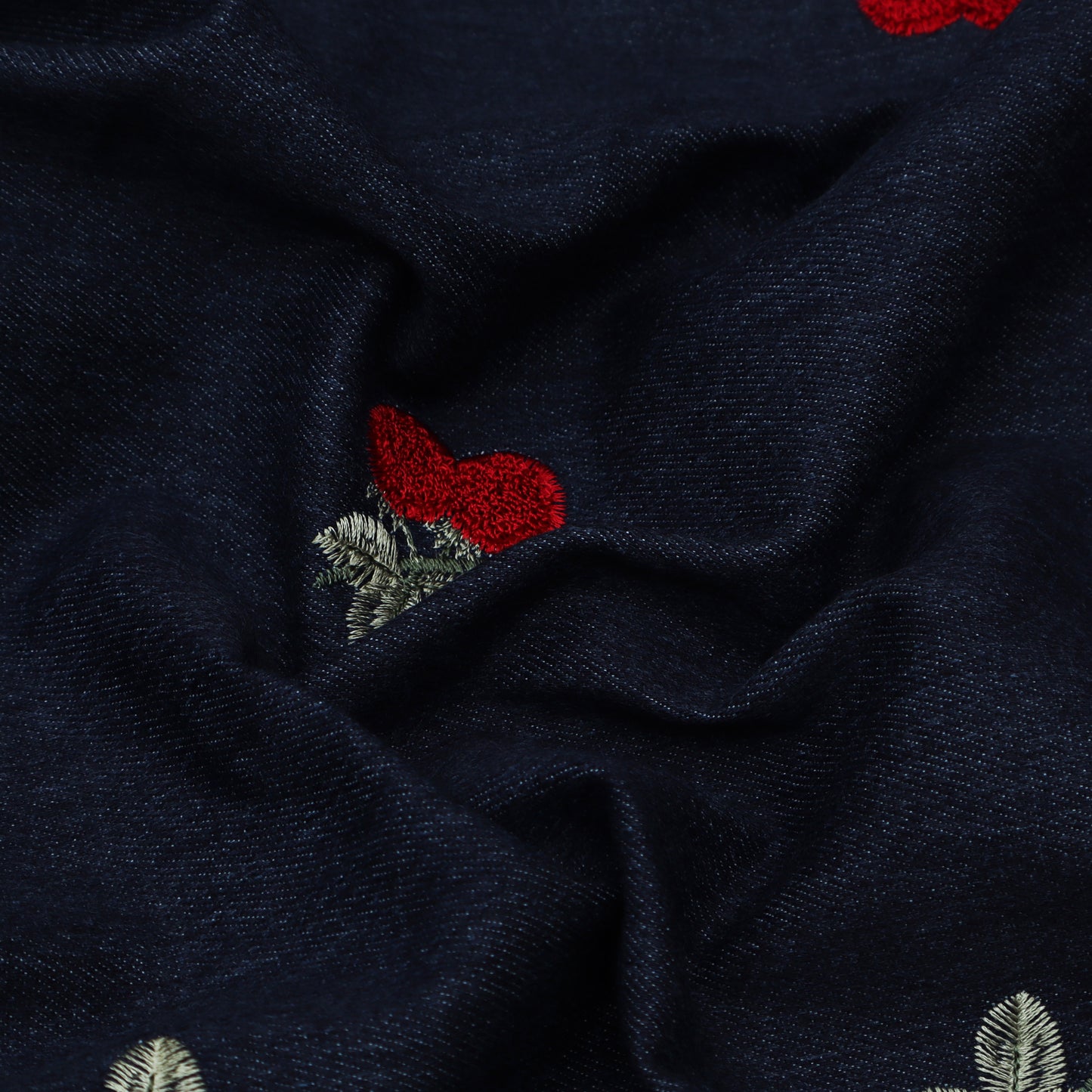 Colored Denim Embroidery Fabric