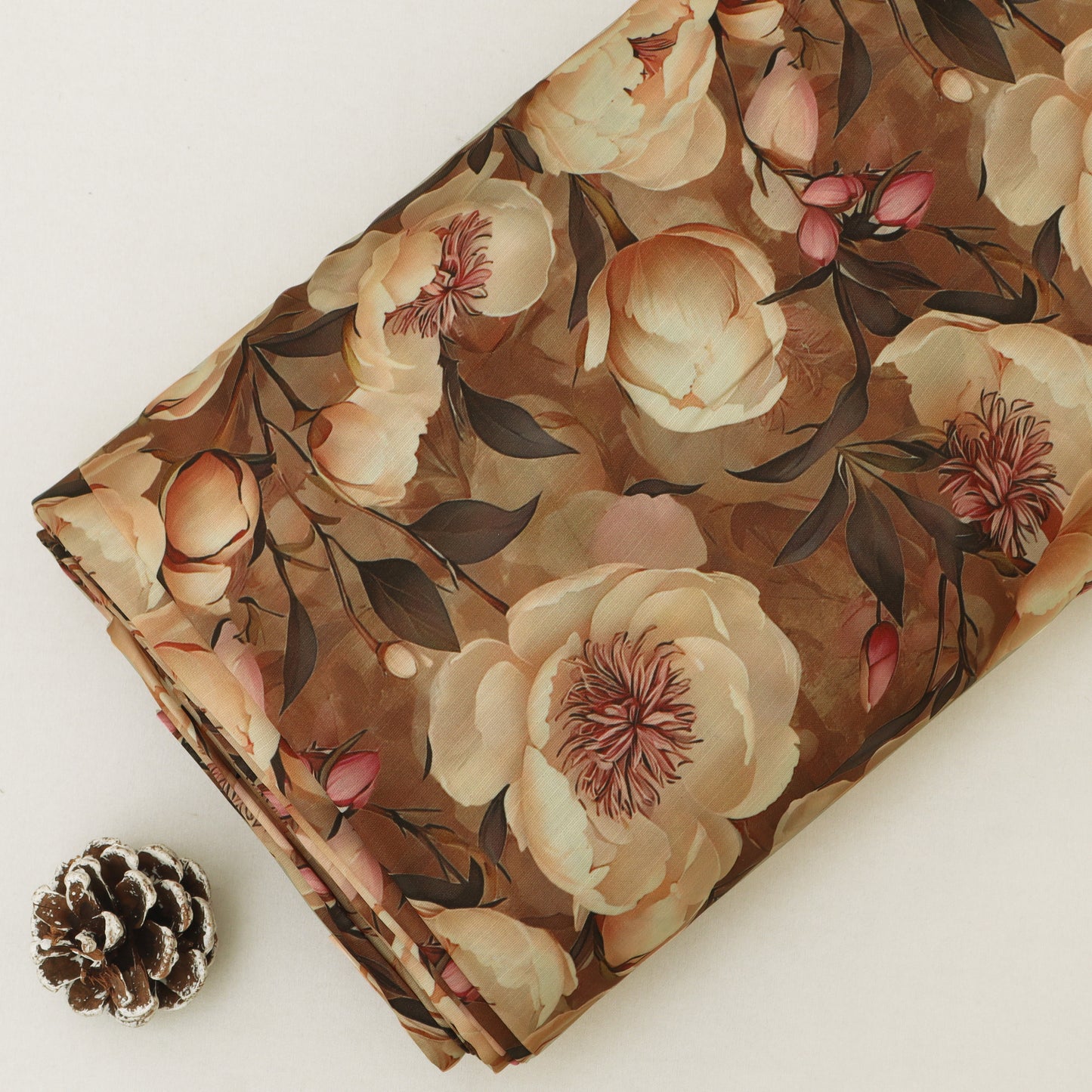 Slub Satin Print Fabric