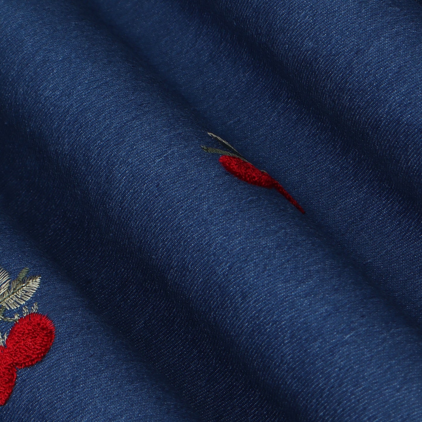 Colored Denim Embroidery Fabric