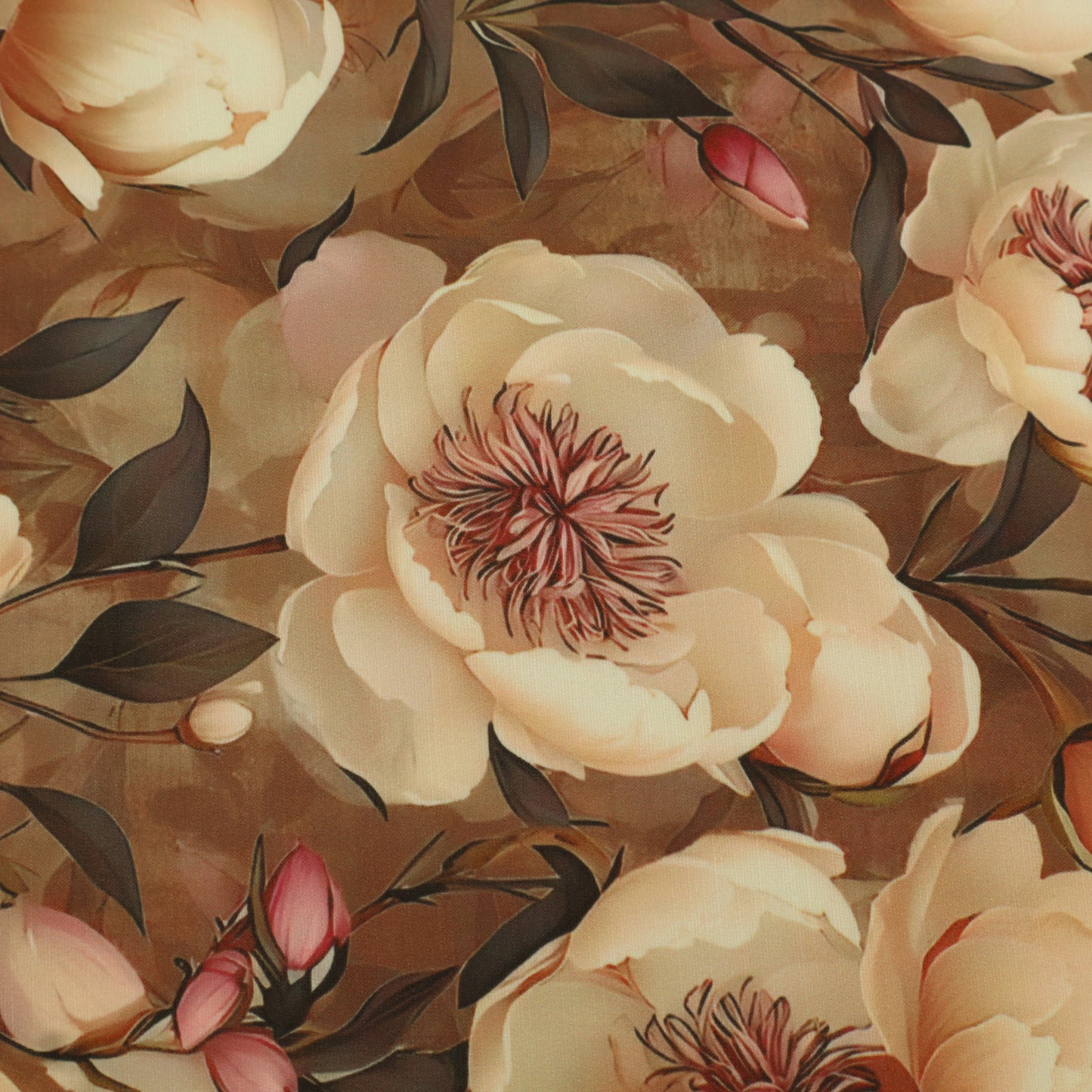 Slub Satin Print Fabric