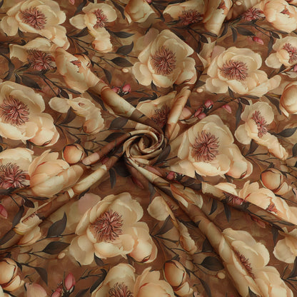 Slub Satin Print Fabric