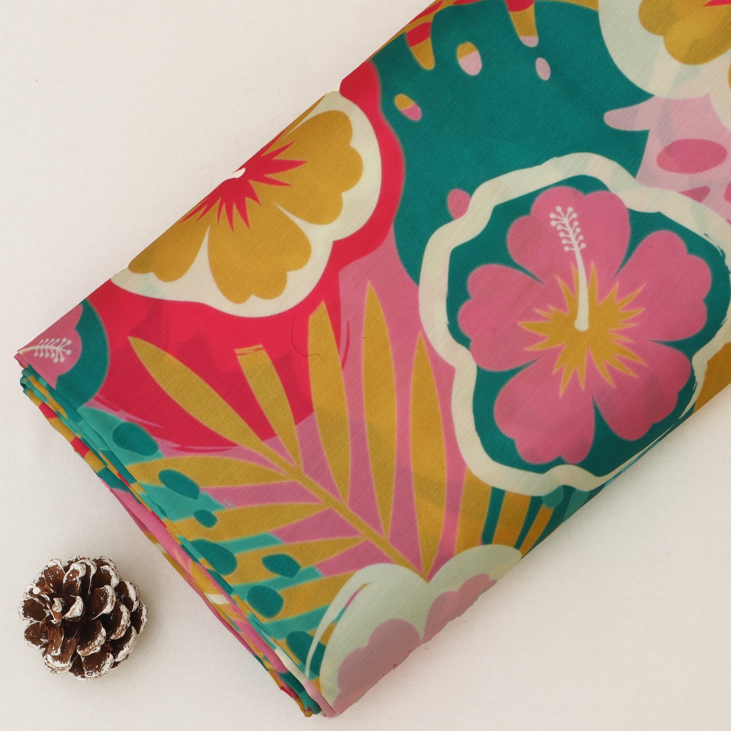 Slub Satin Print Fabric