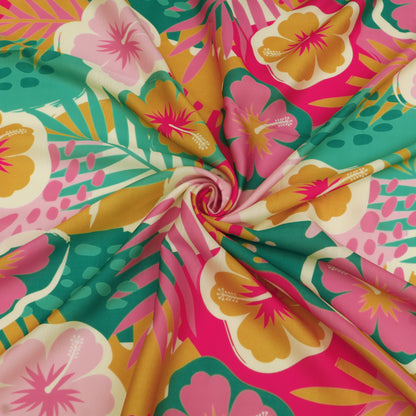 Slub Satin Print Fabric