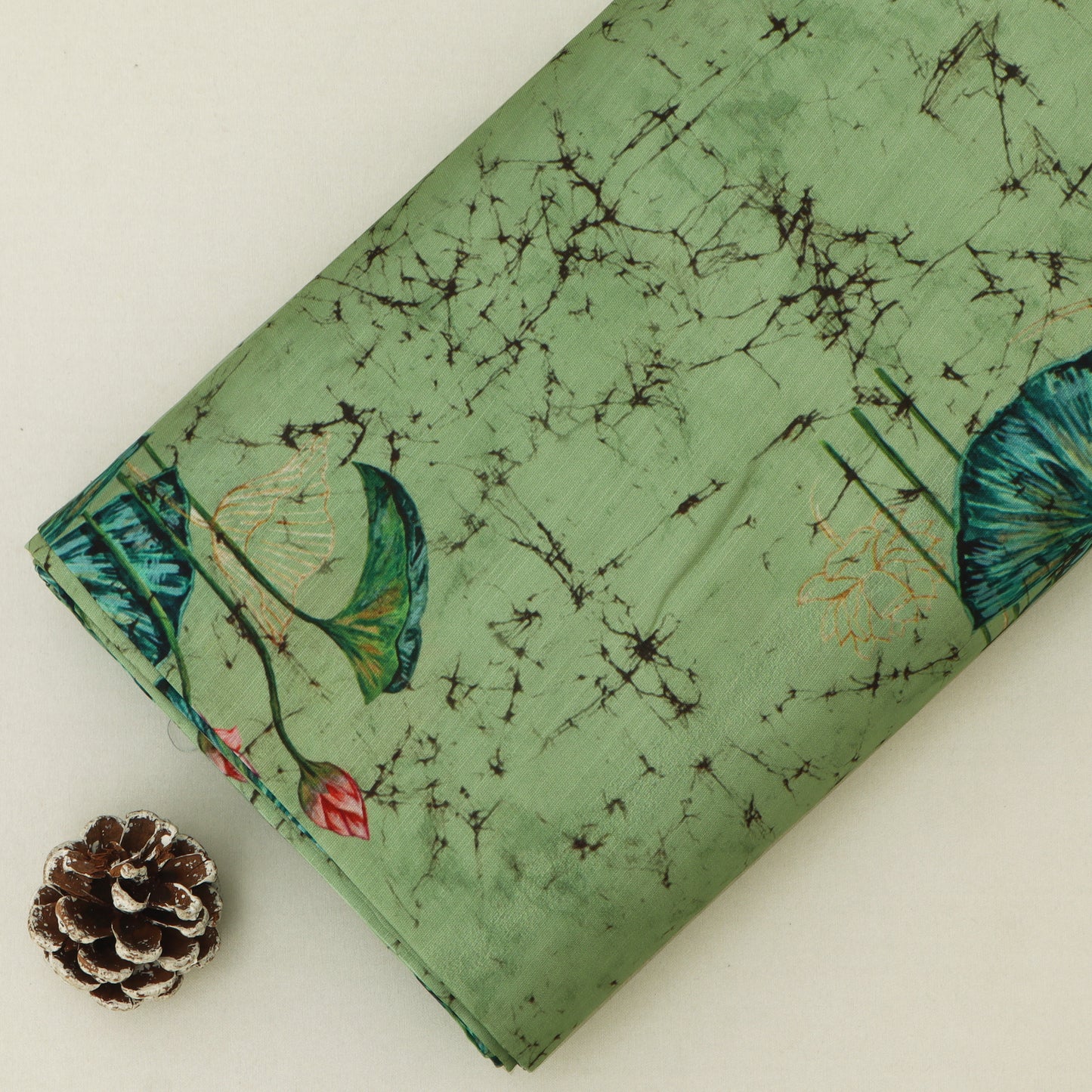 Slub Satin Print Fabric