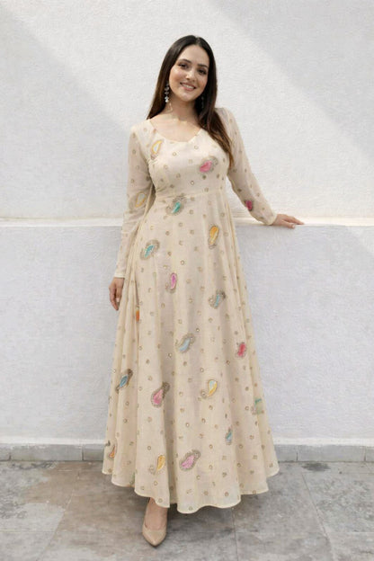 Mul Chanderi Zari Embroidery
