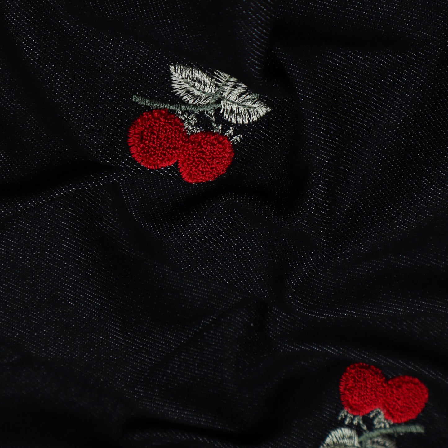 Colored Denim Embroidery Fabric