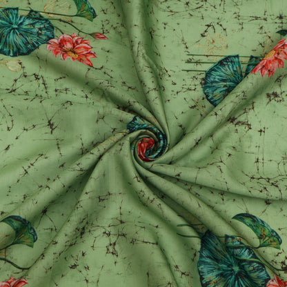 Slub Satin Print Fabric