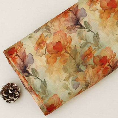 Slub Satin Print Fabric