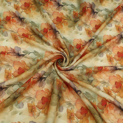 Slub Satin Print Fabric