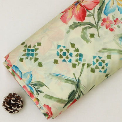Slub Satin Print Fabric