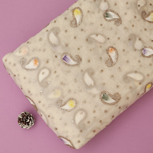 Mul Chanderi Zari Embroidery