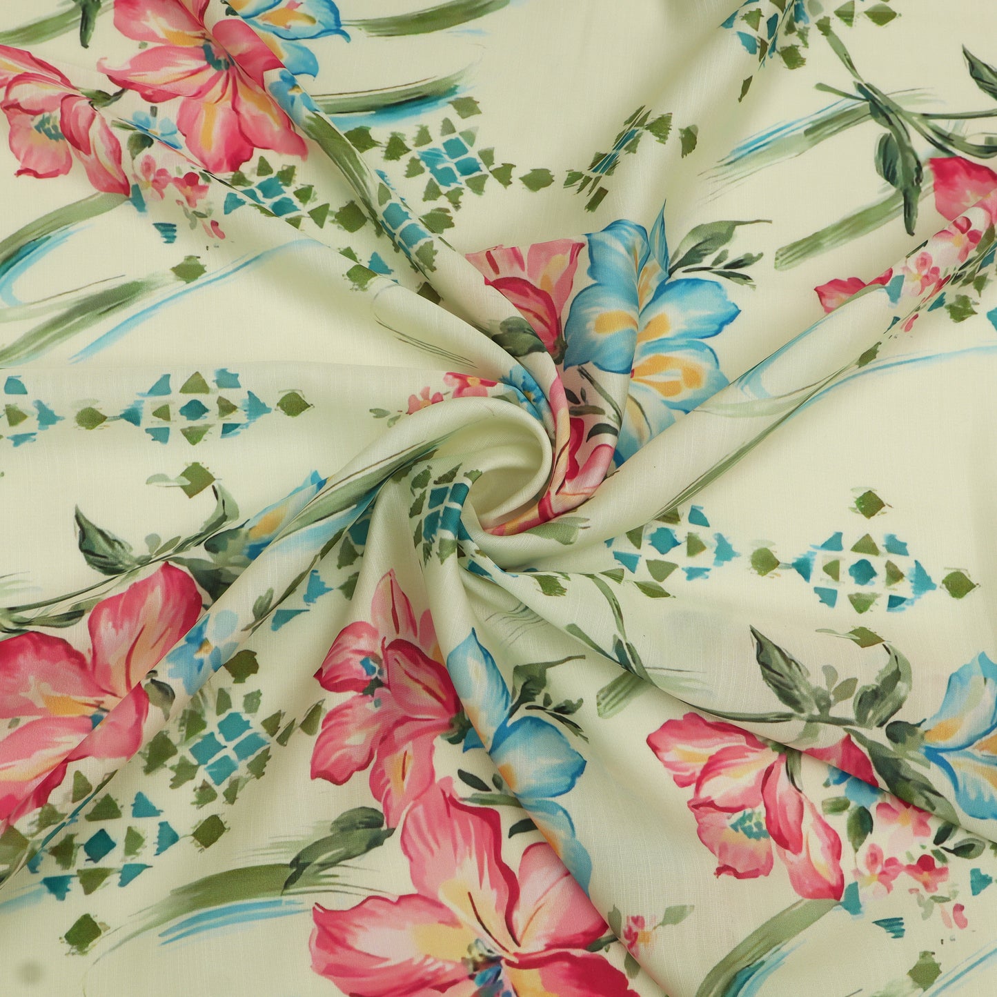 Slub Satin Print Fabric
