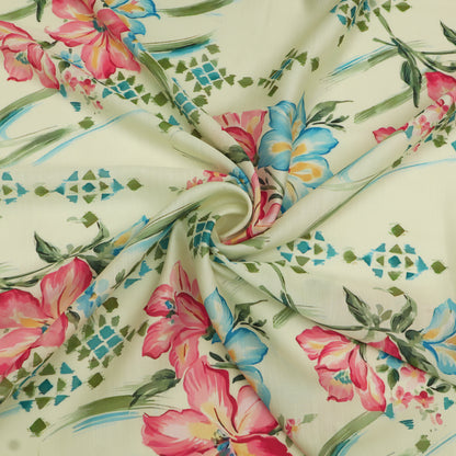 Slub Satin Print Fabric