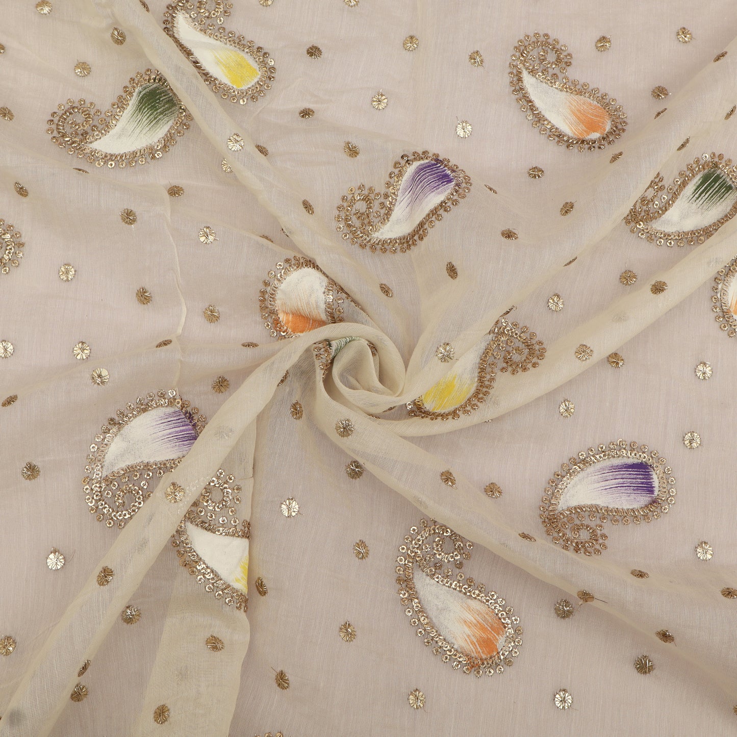 Mul Chanderi Zari Embroidery