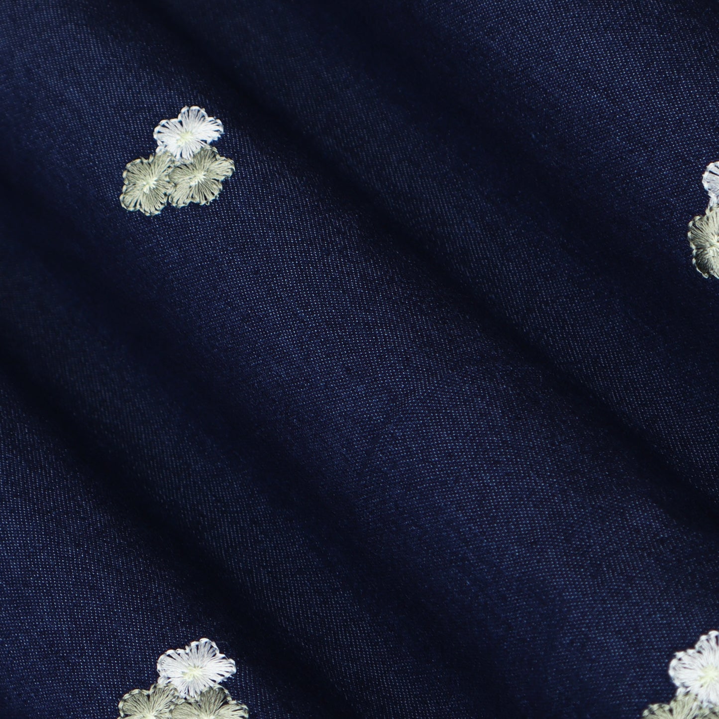 Colored Denim Embroidery Fabric