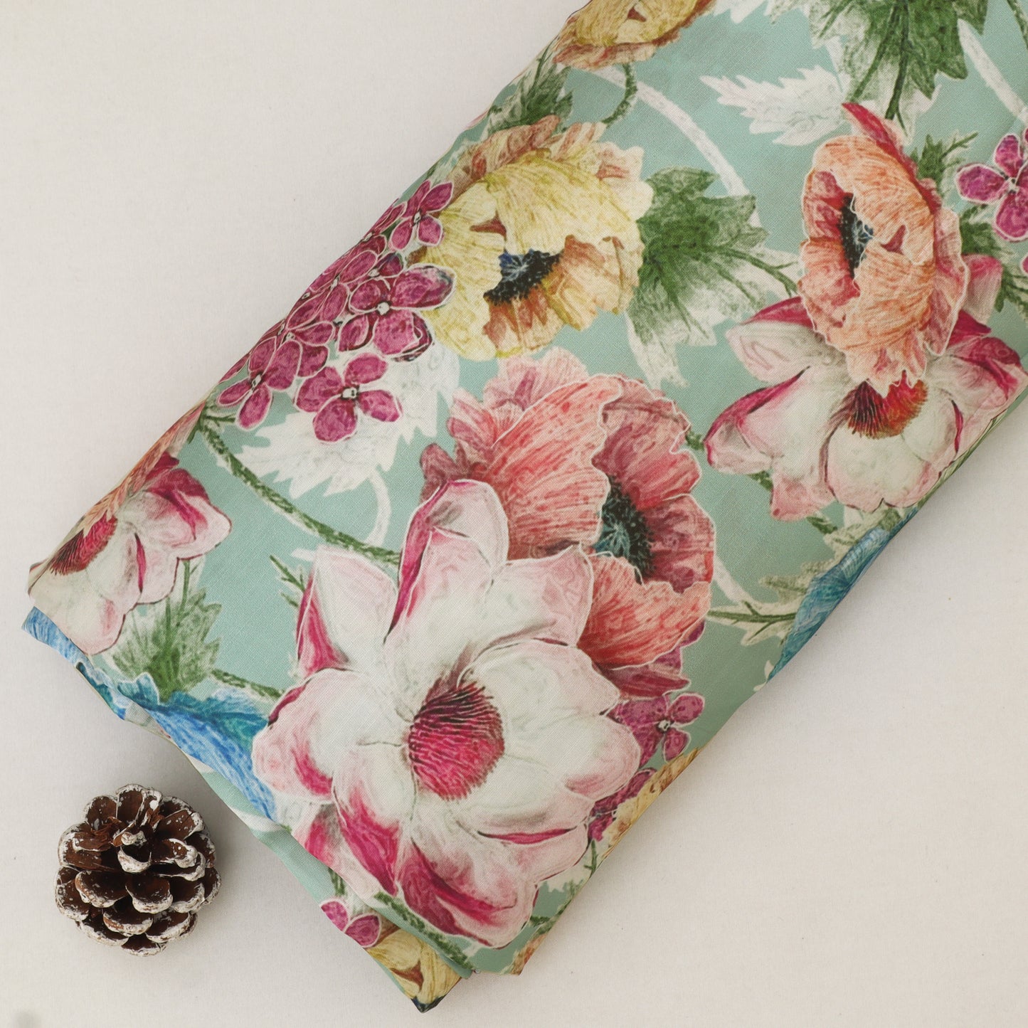 Slub Satin Print Fabric