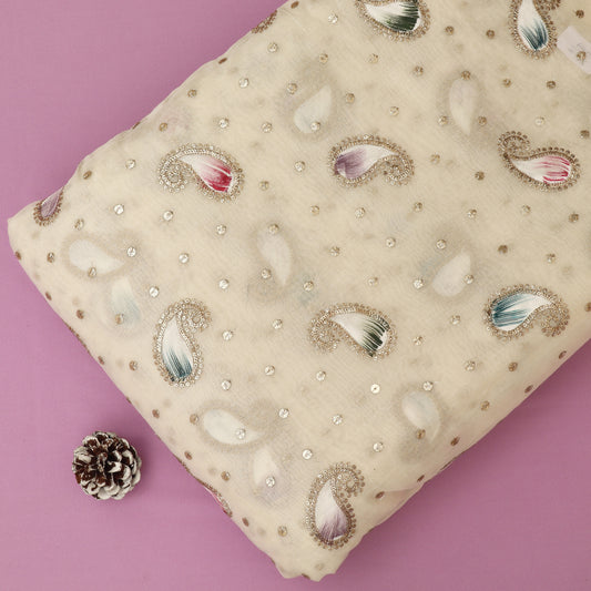 Mul Chanderi Zari Embroidery