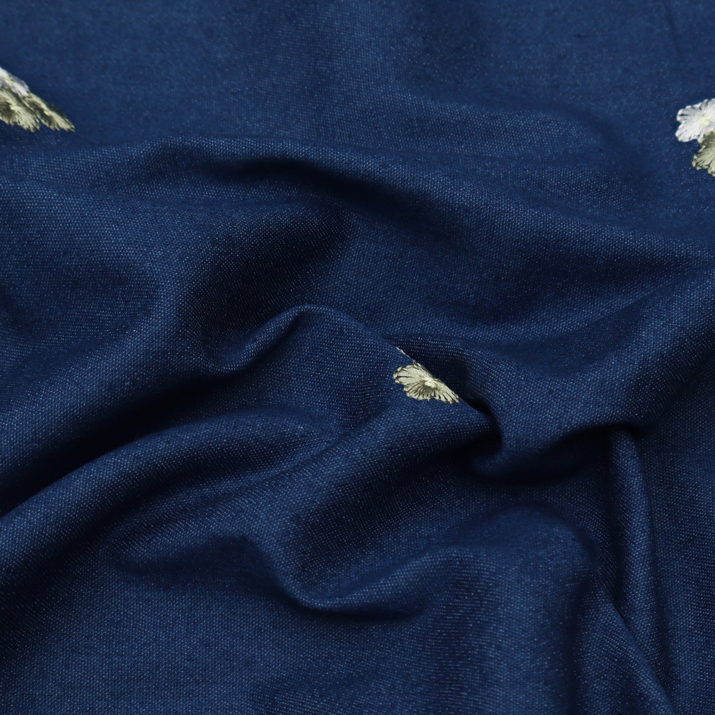 Colored Denim Embroidery Fabric