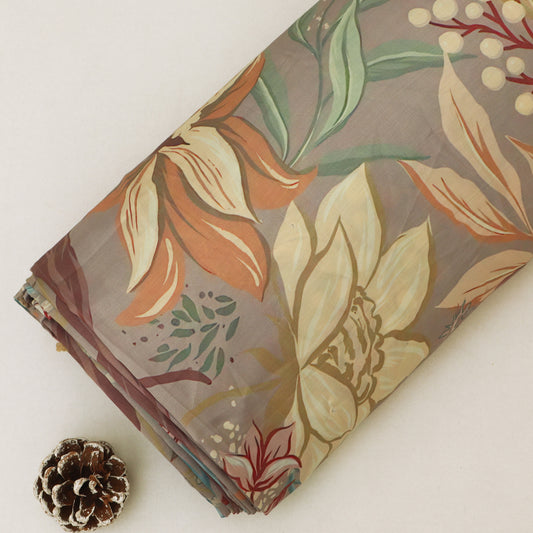 Slub Satin Print Fabric