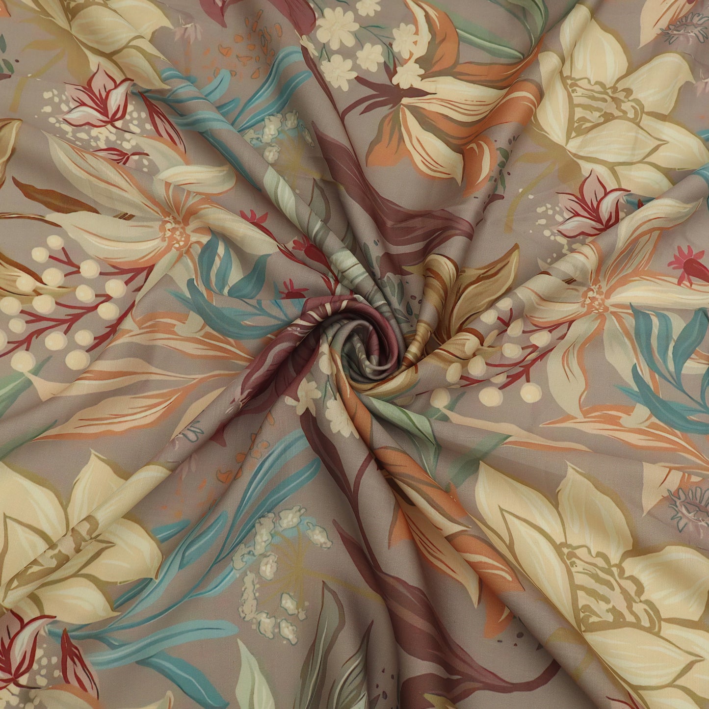 Slub Satin Print Fabric
