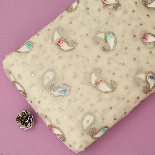 Mul Chanderi Zari Embroidery