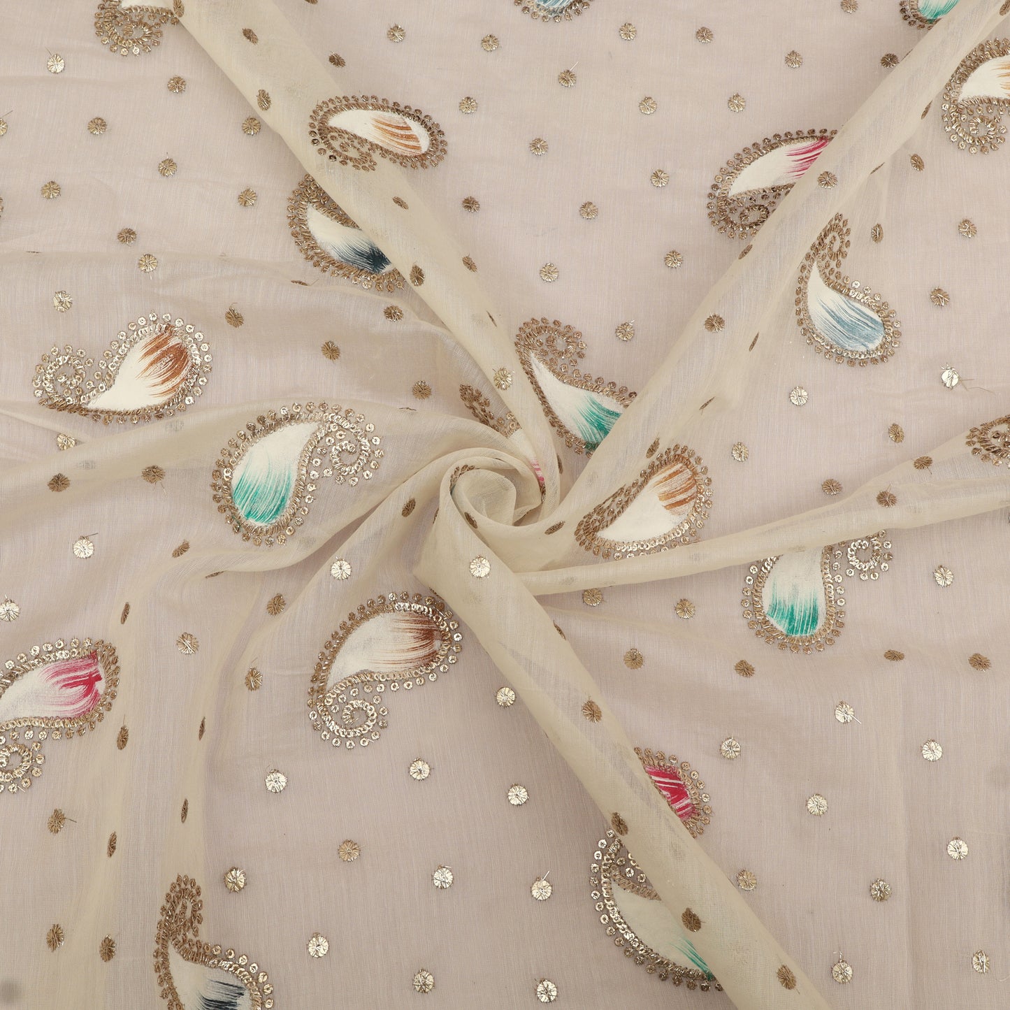 Mul Chanderi Zari Embroidery