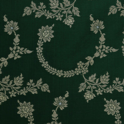 Bottle Green Color Brocade Fabric