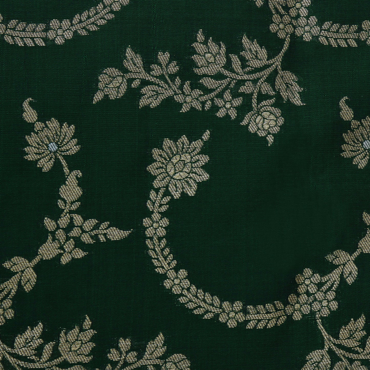 Bottle Green Color Brocade Fabric